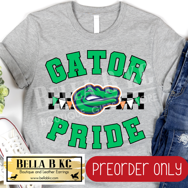 **PREORDER ONLY** Gator Pride Checkered Mascot Tee or Sweatshirt - 1 Week Turn Around from Date of Order