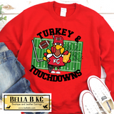 KC Football Turkey and Touchdowns Tee or Sweatshirt