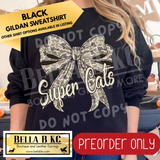**PREORDER ONLY** Super Cats Camo Coquette Bow - Tee or Sweatshirt - 1 Week Turn Around from Date of Order