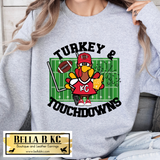 KC Football Turkey and Touchdowns Tee or Sweatshirt