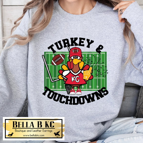 KC Football Turkey and Touchdowns Tee or Sweatshirt