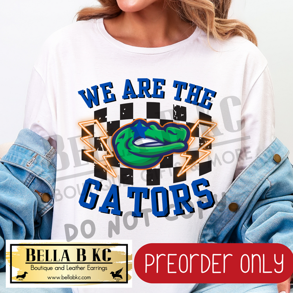 **PREORDER ONLY** We are the Gators Checkered Mascot Tee or Sweatshirt - 1 Week Turn Around from Date of Order