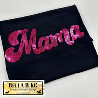 Mama Metallic Holographic Spangle Tee or Sweatshirt