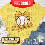 **PREORDER ONLY 1 WEEK TAT** Bananas Baseball Coquette Bow Tee or Sweatshirt