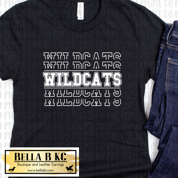 Wildcats Repeat - White Print - Tee or Sweatshirt