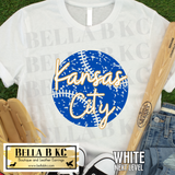 Kansas City Baseball Grunge Ball Tee or Sweatshirt
