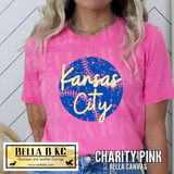 Kansas City Baseball Grunge Ball Tee or Sweatshirt