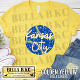 Kansas City Baseball Grunge Ball Tee or Sweatshirt