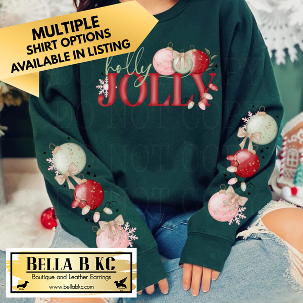 Christmas - Holly Jolly WITH SLEEVES - Multiple Shirt Options