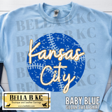 Kansas City Baseball Grunge Ball Tee or Sweatshirt