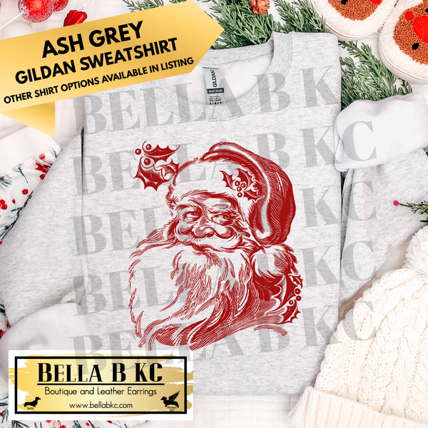 Christmas - Vintage Red Santa - Multiple Shirt Options