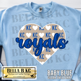 Kansas City Baseball KC Heart Tee or Sweatshirt