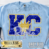 Kansas City Baseball *FAUX* Sequin KC Tee or Sweatshirt