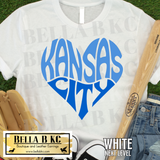 Kansas City Baseball Groovy Heart Tee or Sweatshirt