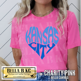 Kansas City Baseball Groovy Heart Tee or Sweatshirt