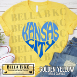 Kansas City Baseball Groovy Heart Tee or Sweatshirt