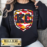 Kansas City Football KC Camo Shield Tee or Sweatshirt