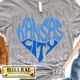 Kansas City Baseball Groovy Heart Tee or Sweatshirt