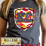 Kansas City Football KC Camo Shield Tee or Sweatshirt