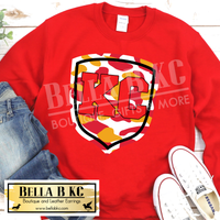 Kansas City Football KC Camo Shield Tee or Sweatshirt