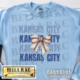 Kansas City Baseball Kansas City Repeat with Bow Tee or Sweatshirt