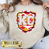 Kansas City Football KC Camo Shield Tee or Sweatshirt