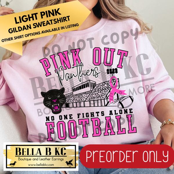 **PREORDER ONLY** Panthers Pink Out Football Bleachers - Tee or Sweatshirt - 1 Week Turn Around from Date of Order