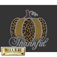 Thankful Pumpkin Leopard - Metallic Holographic Spangle Tee or Sweatshirt