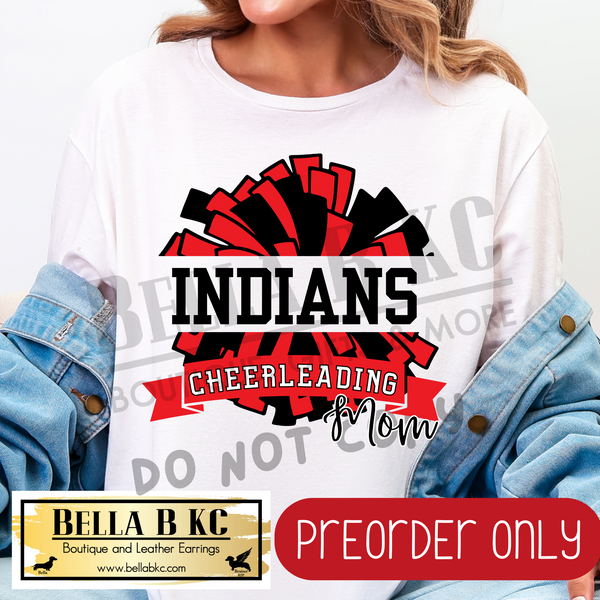 **PREORDER ONLY** Indians MOM Cheerleading Tee or Sweatshirt - 1 Week Turn Around from Date of Order