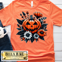 Halloween - Floral Jack-O-Lantern  - Tee or Sweatshirt