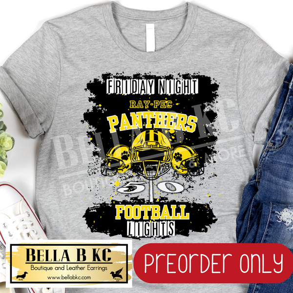 **PREORDER ONLY** Panthers Ray Pec Friday Night Lights Football Tee or Sweatshirt - 1 Week Turn Around from Date of Order