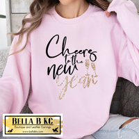 New Year - Cheers to the New Year Faux Glitter Tee or Sweatshirt