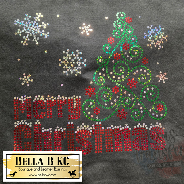 Merry Christmas - Metallic Holographic Spangle Tee or Sweatshirt