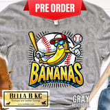 **PREORDER ONLY 1 WEEK TAT** Bananas Baseball Tee or Sweatshirt