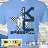 Kansas City Baseball KC Star Checkered Tee or Sweatshirt