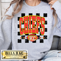 Kansas City Football KC Checkered Tee or Sweatshirt