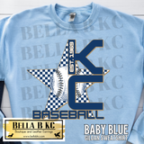 Kansas City Baseball KC Star Checkered Tee or Sweatshirt