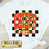 Kansas City Football KC Checkered Tee or Sweatshirt