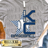 Kansas City Baseball KC Star Checkered Tee or Sweatshirt