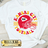Kansas City Football Round with Helmet Tee or Sweatshirt