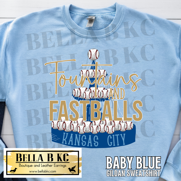 Kansas City Baseball Fountains and Fastballs Tee or Sweatshirt