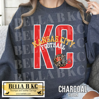 Kansas City Football Leopard Helmet Tee or Sweatshirt