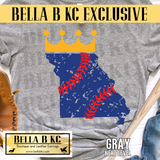 **BBKC EXCLUSIVE** Kansas City Baseball MO Crown Tee or Sweatshirt
