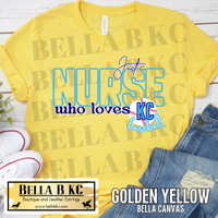 Kansas City Baseball Just a NURSE Who Loves KC Baseball Tee or Sweatshirt