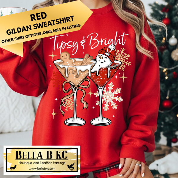 Christmas - Tipsy and Bright - Multiple Shirt Options