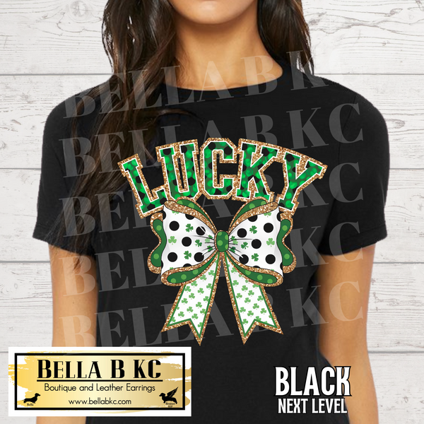 St. Patrick's Day - Lucky Bow Coquette Tee or Sweatshirt
