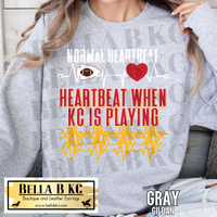 Kansas City Football Heartbeat Tee or Sweatshirt