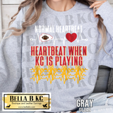 Kansas City Football Heartbeat Tee or Sweatshirt