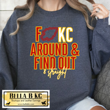 Kansas City Football FuKC Around and Find Out 8 Straight Tee or Sweatshirt