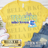 Kansas City Baseball Just a TEACHER Who Loves KC Baseball Tee or Sweatshirt